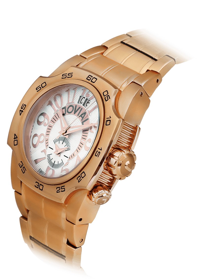 Classic for gents JOVIAL Watch 7205GRMQ01 gents Rose Gold (White) Bracelet