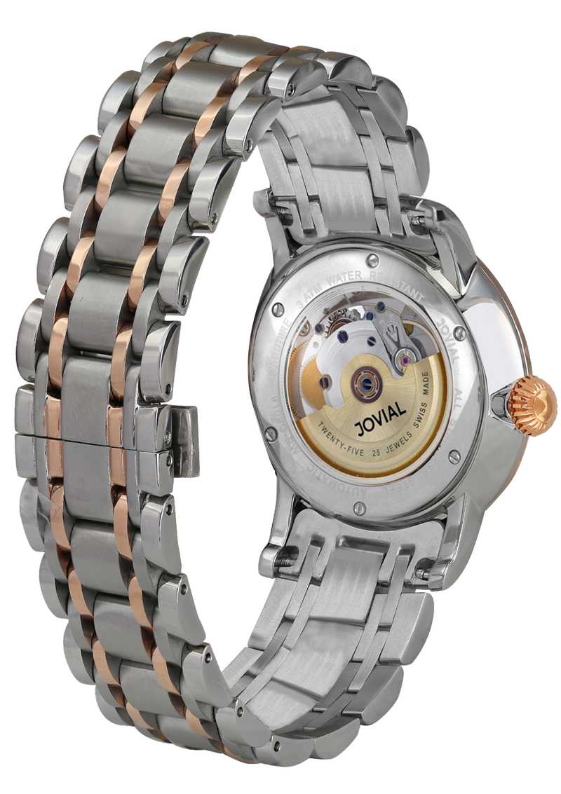 Automatic classic JOVIAL watch 9108GAMA01 Gents Rose Gold (White) 45mm Bracelet