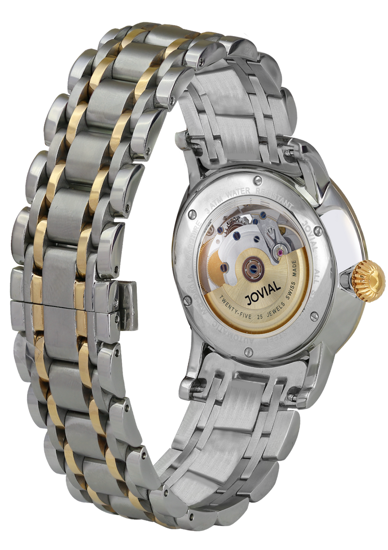 Automatic classic JOVIAL watch 9108GTMA01 Gents two tone Gold (White) 42mm Bracelet